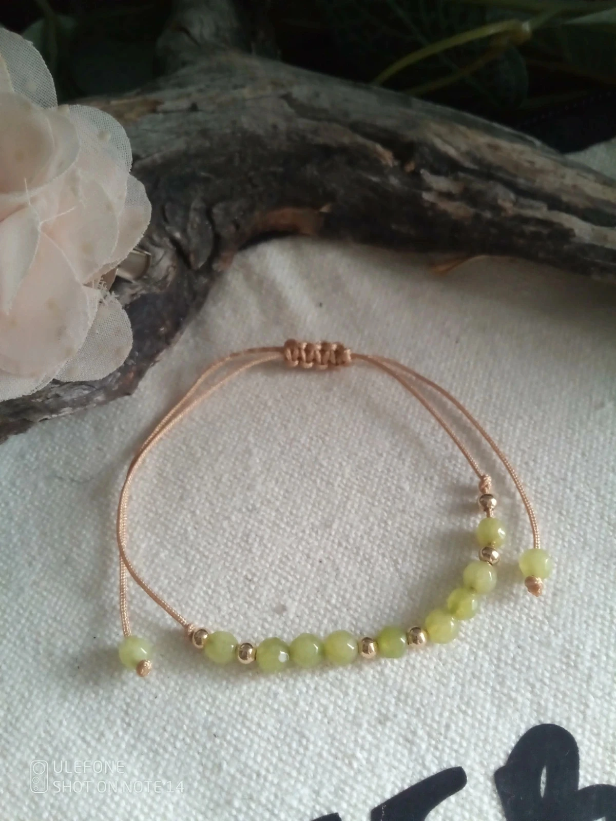Bracelet bohème réglable pierres de jade – photo 2
